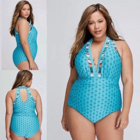 Lane Bryant NWOT One Piece Swimsuit With Plunge- 40DD - Picture 5 of 6